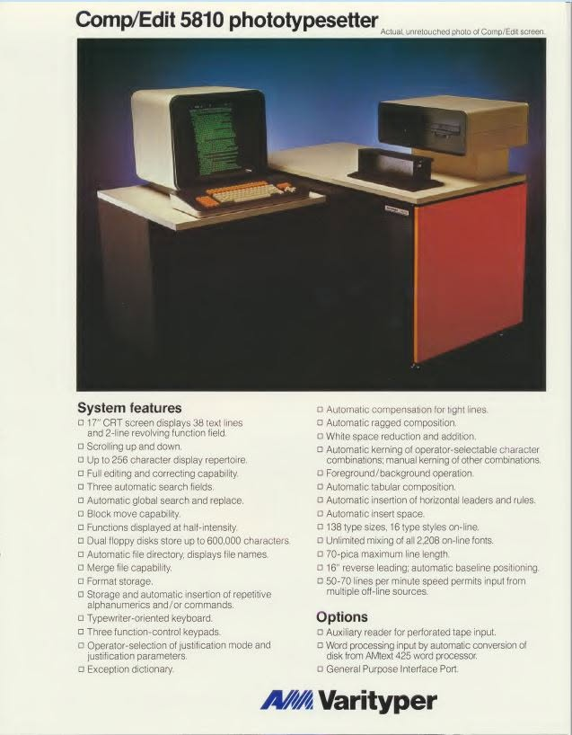 Click to open full-size image in a new tab AM Varityper Comp Edit 5810 brochure